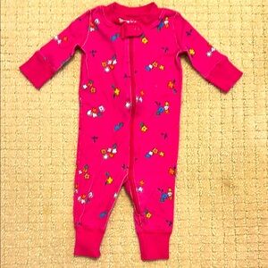 Hanna Andersson 50 Bright Pink Floral Jammies